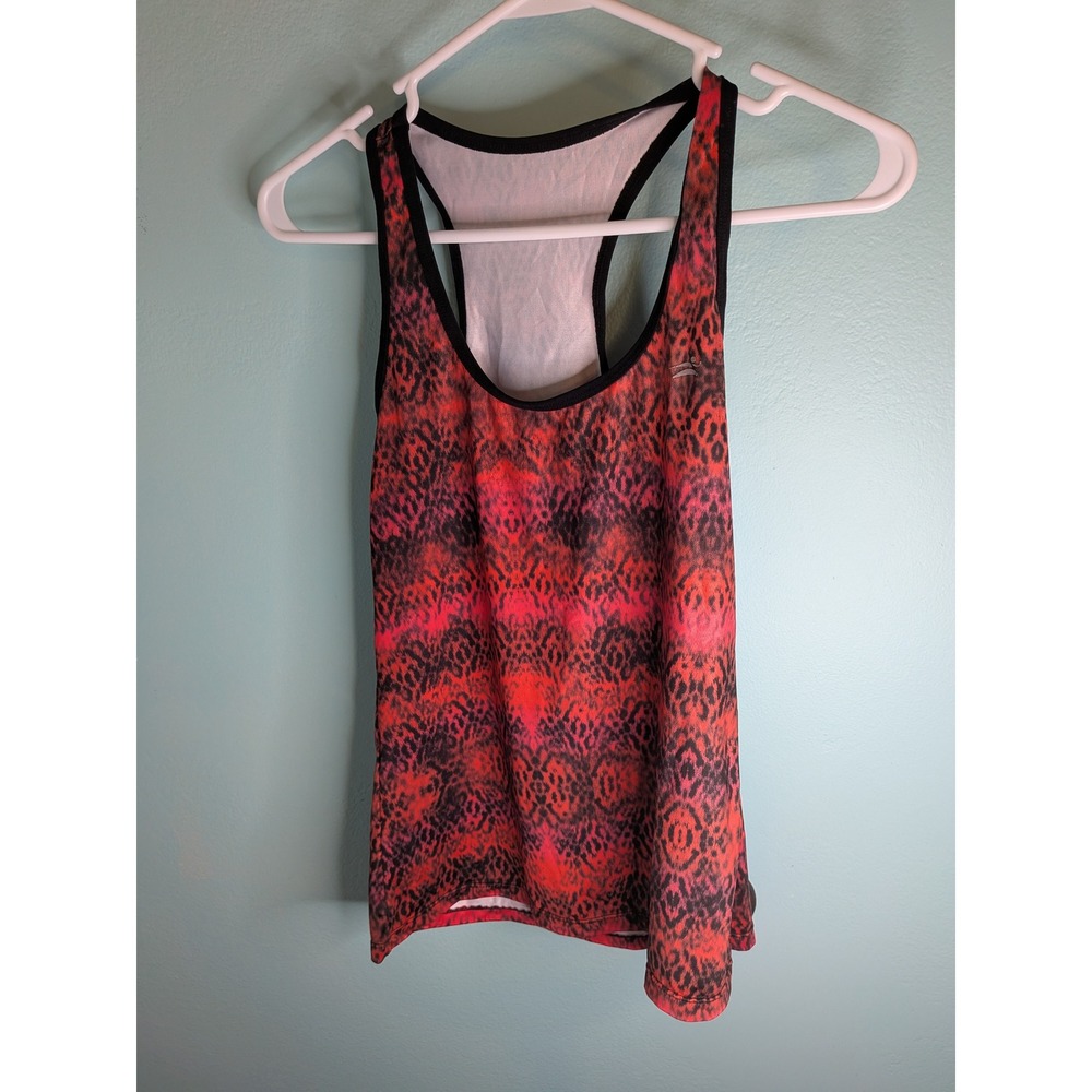 St. Even Athletic Womens Red Black Animal Print Racerback‎ Tank Top Size S 62433